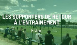 Les supporters de retour à l'entraînement de l'Estac