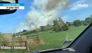 VIDÉO. Un incendie dans un champ à Coulans-sur-Gée 