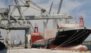 Ukraine: un navire céréalier reçoit un chargement dans le port de Tchornomorsk