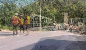 Début des travaux sur le pont de la Chiers à Vireux-Molhain