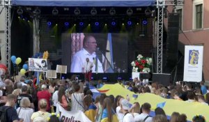 Varsovie: rassemblement pour célébrer le jour de l'indépendance de l'Ukraine