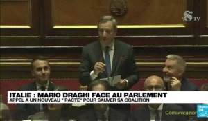 Italie : Mario Draghi appelle à un nouveau "pacte" pour sauver son gouvernement