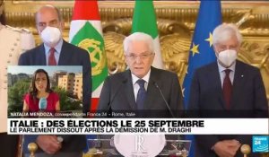 Démission de Mario Draghi : Les Italiens appelés à se rendre aux urnes le 25 septembre