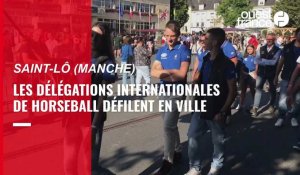 VIDÉO. À Saint-Lô, les délégations internationales de horseball défilent en ville