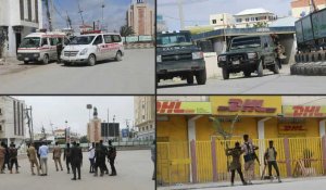 Somalie: ambulances et forces de sécurité près des lieux de l'attaque contre un hôtel à Mogadiscio