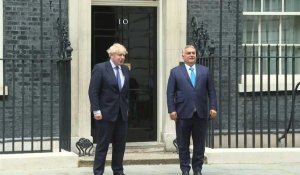 Le Premier ministre hongrois Viktor Orban reçu par Boris Johnson à Downing Street