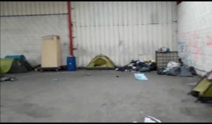 Calais: démantèlement d'un camps de migrants impasse Magnésia