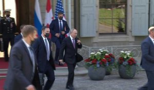 Le président russe Vladimir Poutine quitte la Villa La Grange après sa rencontre avec Joe Biden