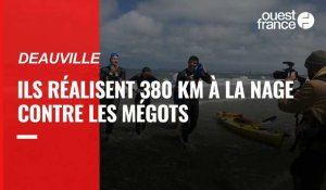 VIDEO. A Deauville (Calvados), ils réalisent 380 km à la nage contre les mégots