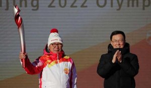 Le relais de la flamme olympique à Pékin, avant l'ouverture des JO