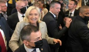 Reims: les sympathisants du RN se rassemblent avant le meeting de Marine Le Pen