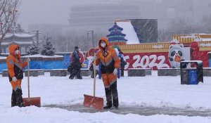 De la (vraie) neige tombe sur Pékin