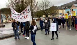 Manifestation contre la fermeture de classes au  collège de Nouzonville
