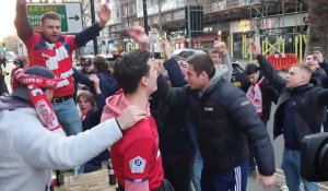 Ligue des champions, supporters lillois dans les rue de Londres avant le match Chelsea Lille