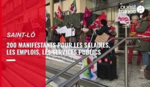 VIDÉO. À Saint-Lô, 200 manifestants pour défendre salaires, emplois, retraite, service publics...