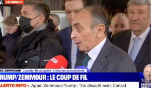 "Il m'a dit de rester moi-même": Éric Zemmour évoque son échange par téléphone avec Donald Trump