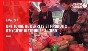 VIDÉO. Une association distribue une tonne de denrées et produits d’hygiène aux étudiants de Brest