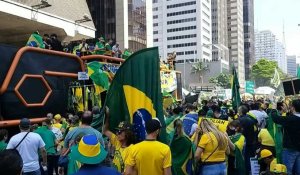 Brésil: rasemblement de soutien au président Bolsonaro à Sao Paulo