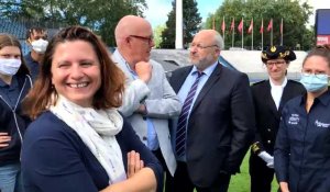 Roxana Maracineanu en visite au Stadium Lille métropole ce vendredi