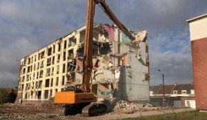 Wattrelos : démolition d'un immeuble à l'Avelin