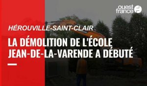 VIDÉO. La démolition de l'école Jean-de-la-Varende, à Hérouville-Saint-Clair, a débuté