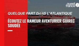 VIDÉO. Au milieu de l'Atlantique, le rameur Guirec Soudée parle avec la Marine nationale