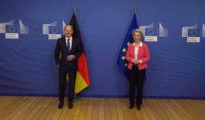 Ursula von der Leyen accueille Olaf Scholz à Bruxelles