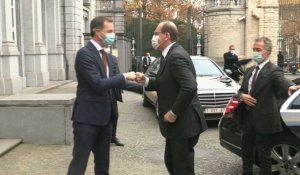 Le Premier ministre belge Alexander de Croo accueille son homologue français Jean Castex