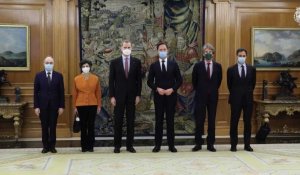 Le roi d'Espagne Felipe VI reçoit le Premier ministre néerlandais Mark Rutte