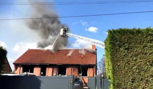 Une maison détruite par un incendie à Flines-lez-Râches (Douaisis)