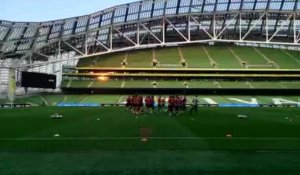 Les Diables rouges à l'entrainement à Dublin avant d'affronter l'Irlande (1)