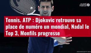 VIDÉO. Tennis. ATP : Djokovic retrouve sa place de numéro un mondial, Nadal le Top 3, Monf