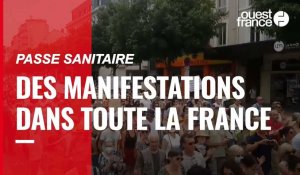Vidéo. Passe sanitaire : des manifestations partout en France