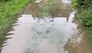 Inondation à Crugny près de Reims, le jour d'après