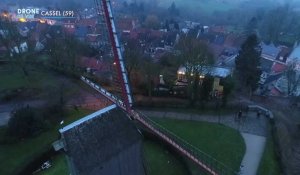 Drone de vue : Cassel la nuit