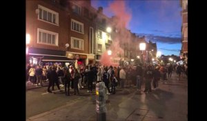 Calais: la fête rue Royale après le match France - Portugal