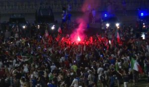 Euro 2020 : des supporters italiens célèbrent à Rome la victoire de leur équipe
