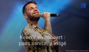 Concert de Keen'V à Aniche : pass sanitaire exigé