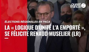 VIDÉO. Régionales en Paca : la « logique d'unité l'a emporté », se félicite Renaud Muselier (LR)