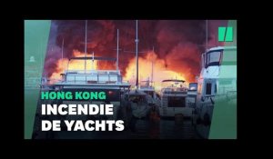 À Hong Kong, un impressionnant incendie embrase un port de plaisance