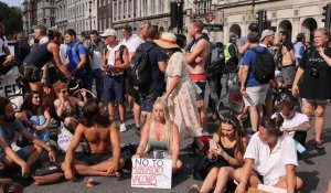 Londres: manifestation anti-vaccination devant le Parlement