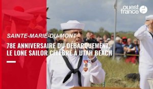 VIDEO. 78e anniversaire du Débarquement : le Lone Sailor célébré avec faste à Utah Beach