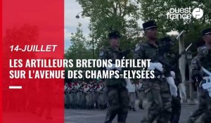 14-juillet: les artilleurs bretons défilent sur les Champs-Elysées