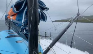 VIDÉO. Vendée Arctique : les images de Thomas Ruyant (LinkedOut), à l'abri dans un fjord islandais
