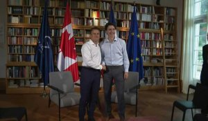 Macron rencontre son homologue canadien lors du G7