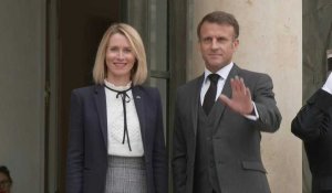 Emmanuel Macron reçoit la Première ministre d’Estonie à l'Elysée