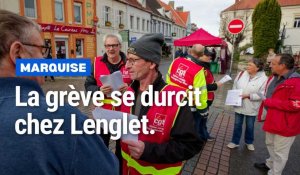 Grève chez Lenglet à Marquise, des ouvriers tractent au marché