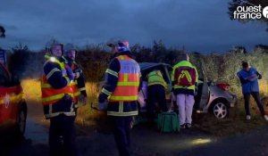 VIDÉO. Près de Cholet, cinquante pompiers mobilisés pour un exercice d'accident de la route