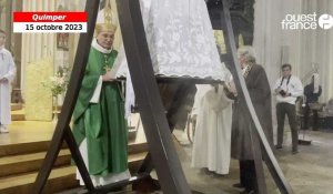 VIDÉO. La nouvelle cloche Marie-Corentin baptisée à la cathédrale de Quimper