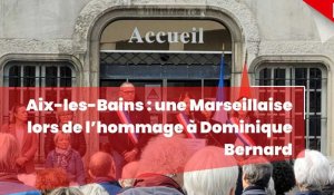 Aix-les-Bains: habitants et élus chantent la Marseillaise lors de l'hommage à Dominique Bernard